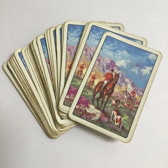 Equestrian Playing Cards Horses 2 Decks John Waddington Leeds & London Vintage - Picture 12 of 16